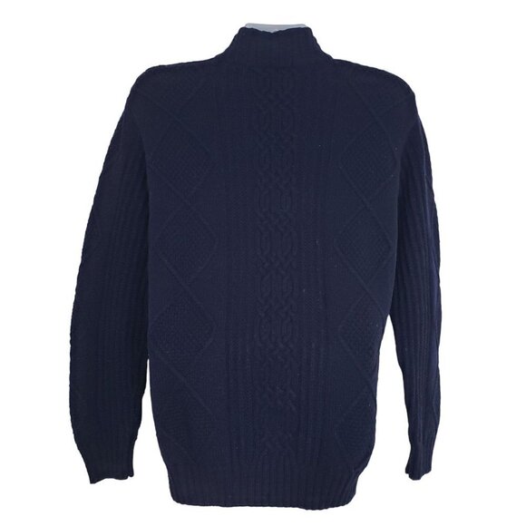 Jos A Bank Chunky Knit Pullover Wool Blend Quarter Zip Mock Neck Sweater Mens XL - Picture 4 of 8